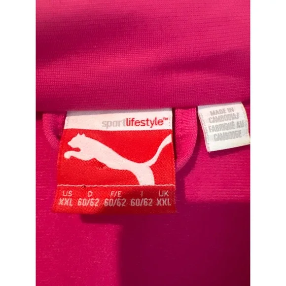 Vintage Puma Sportlifestyle Track Jacket Full Zip Pink Blue Retro Men's XXL - Picture 2 of 10